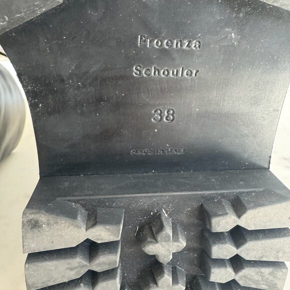 Proenza Schouler Black Chunky Leather Boot with Lug Sole and Zipper, Size 38 - Picture 14 of 15